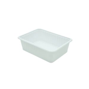 Szögletes alj 750 ml PP fehér standard (Coveris) 134105 (tető: 22200014)
