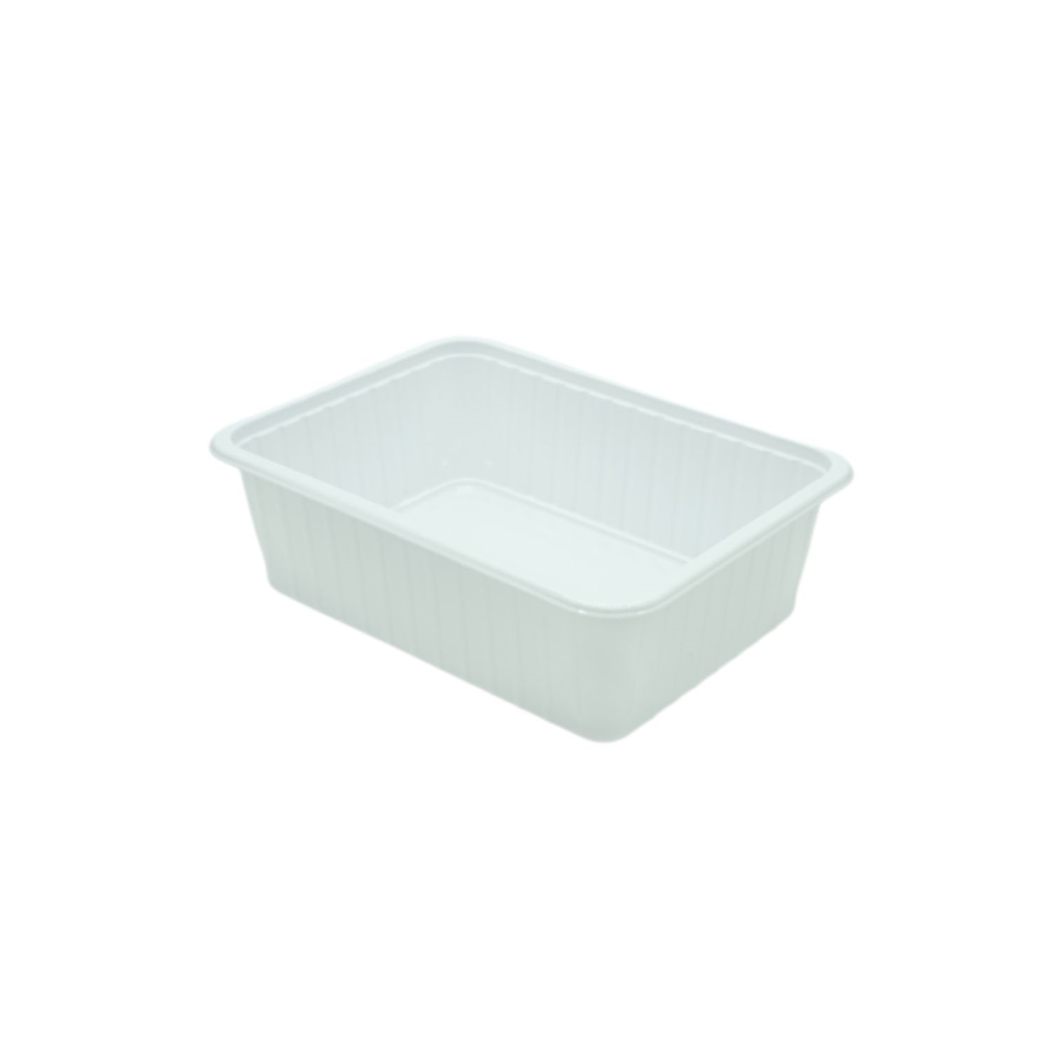 Szögletes alj 750 ml PP fehér standard (Coveris) 134105 (tető: 22200014)