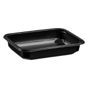 KIÁRUSÍTÁS Fóliázható gasztro tálca PP fekete 187x137x25mm 450ml (tető:W2/601)