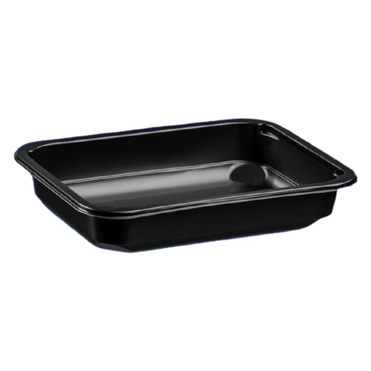 KIÁRUSÍTÁS Fóliázható gasztro tálca PP fekete 187x137x25mm 450ml (tető:W2/601)