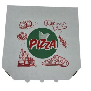 Pizzadoboz - Pizza felirattal - 320x320x30 mm,csapott sarokkal