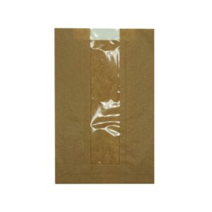 Ablakos papírtasak 160+60x250mm ablak: 50mm, 35 gr, barna kraft (nyomatlan)