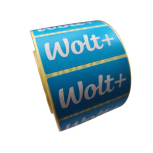 Wolt címke 80x40mm öntapadó papírcímke 1500 db/tekercs