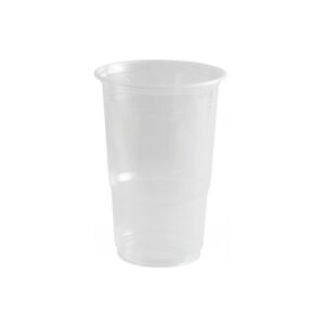 PP sörös pohár víztiszta 500ml jelöléssel,  SUP logóval (D95)