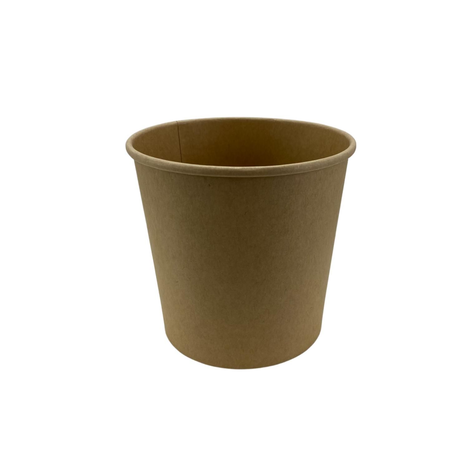 begreen leveses papírtégely, barna, Ø97 mm, 470ml (r. 20200235)tető:20200277