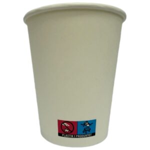 Kaffebæger Pap Ø80xH90mm 25cl 8oz Single Wall Hvid