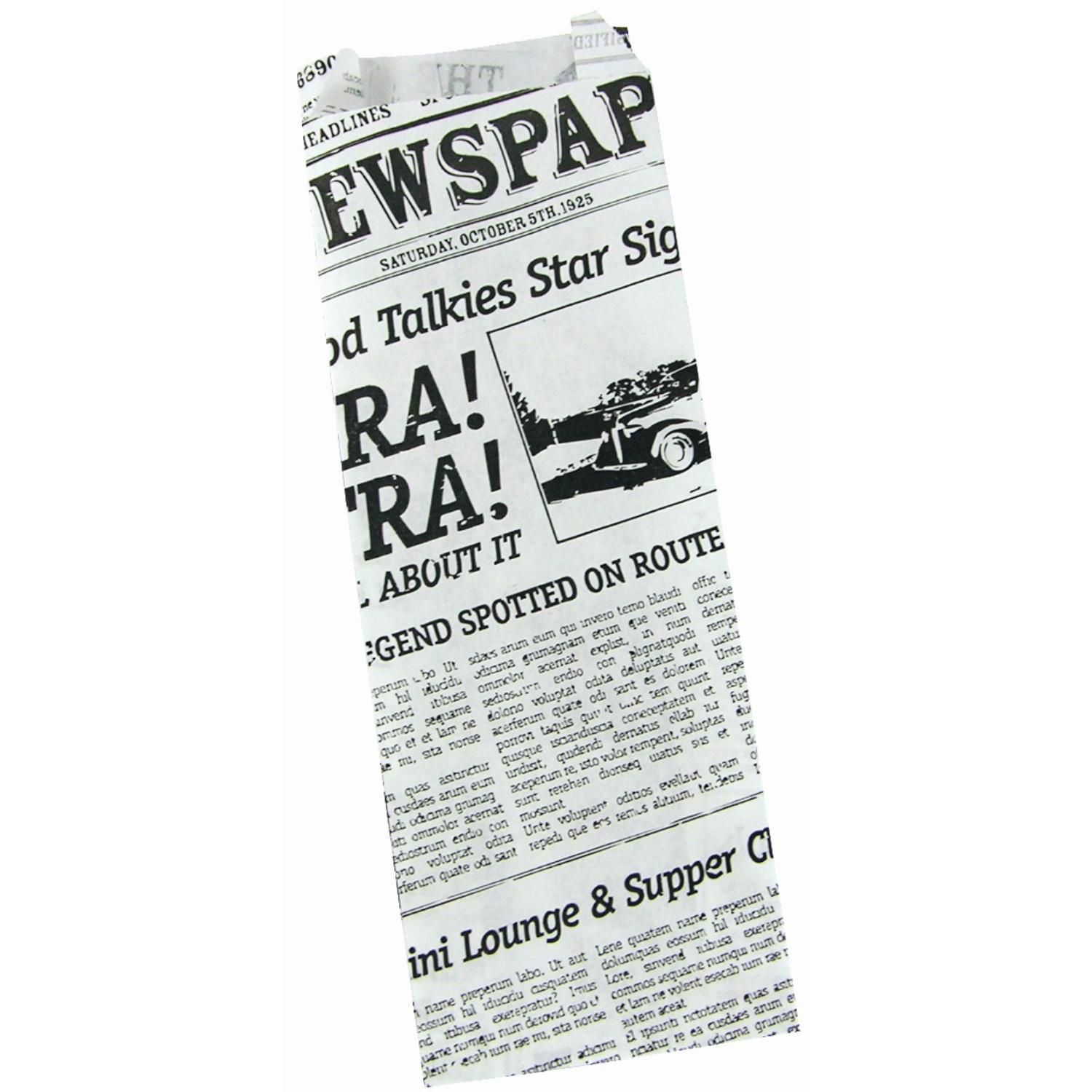 Fransk Hotdog pose Old News 70/30x185 mm med Fals
