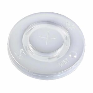 Plastlåg Ø80 mm Catersource Flad med kryds Transparent til Papbæger PS Plast