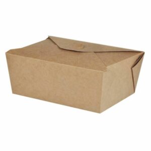 Takeaway æske 1000 ml 150x120x65mm Karton med biocoating Brun