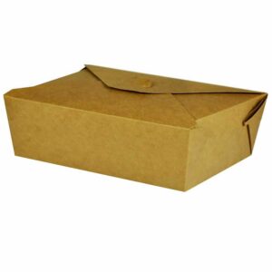 Takeaway æske 1200 ml 195x140x45mm Karton med biocoating Brun