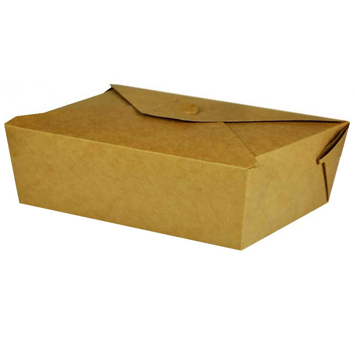 Takeaway æske 1200 ml 195x140x45mm Karton med biocoating Brun