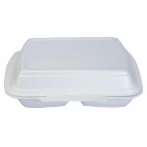 Termobakke 2-rum 247x198x75 mm Hængslet låg XPS Hvid HP 4/2 TT