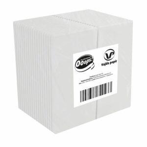 Serviet Ooops! 32x32 cm 1-lag 1/8-fold Topfoldet Hvid