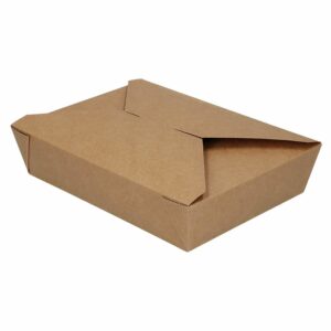 Takeaway æske Verive 140/155x195/215x65 mm 1900 ml kraft biocoating Brun