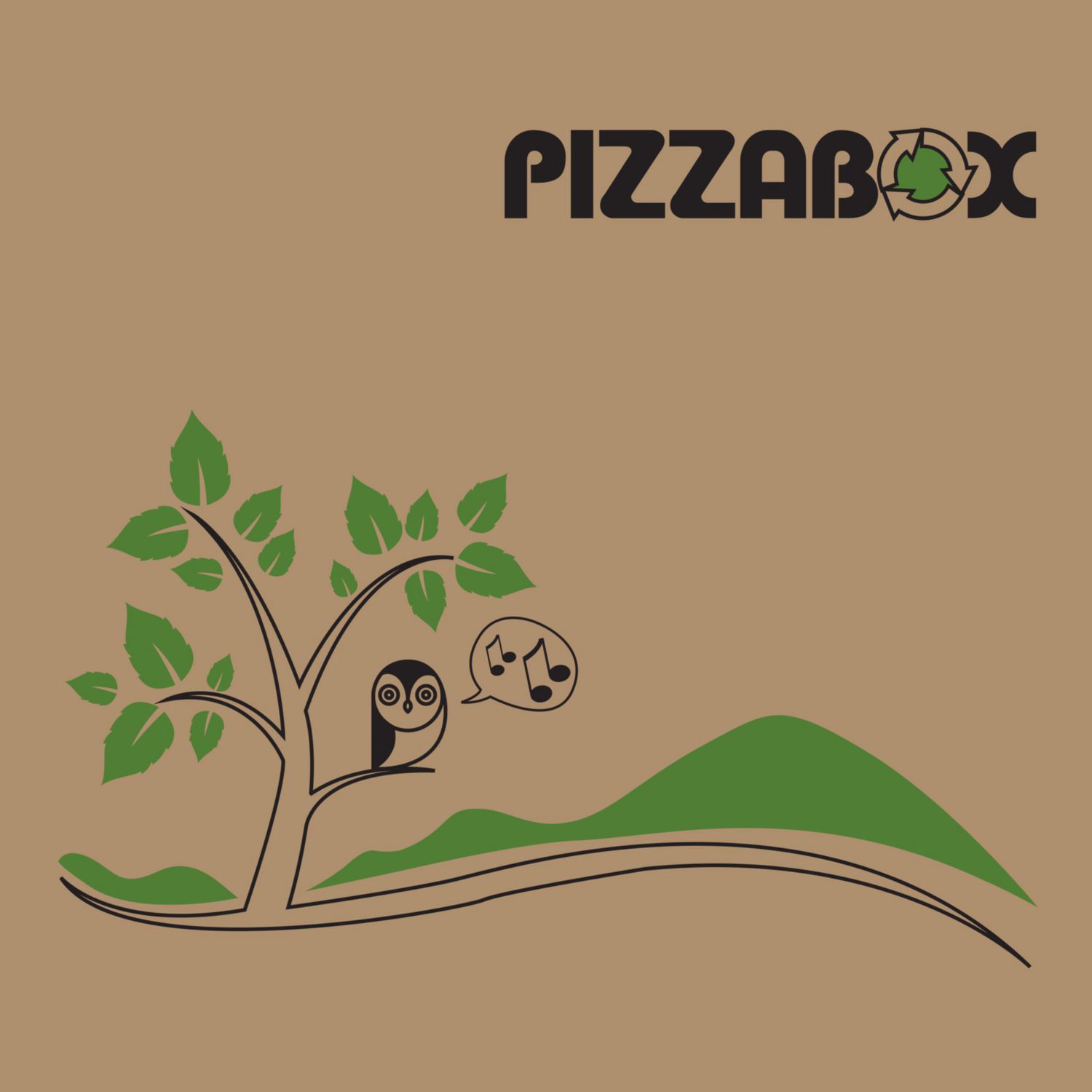 Pizzaæske TWK/242/E Model C L26xB26xH3cm brun med tryk Pizzabox