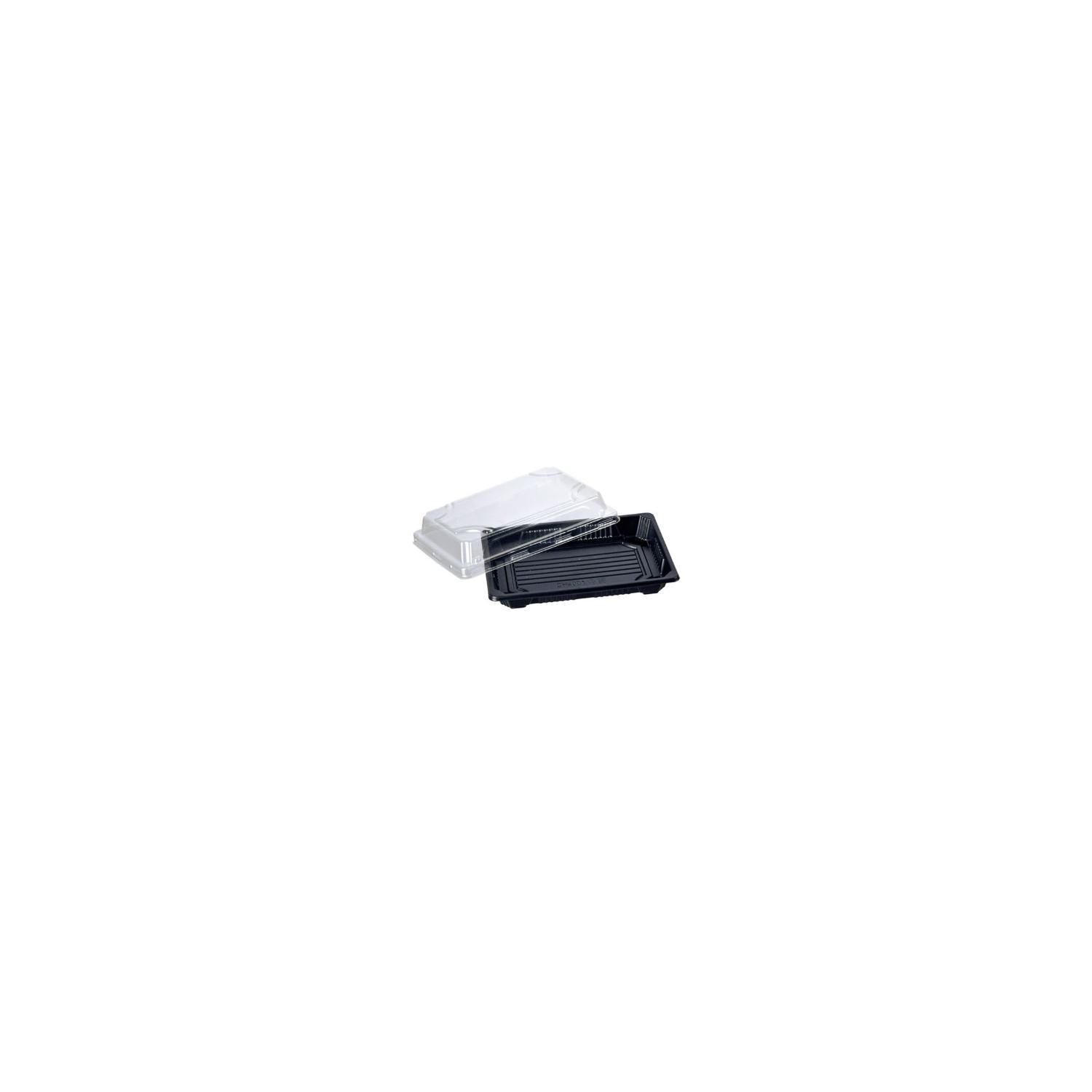 Sushibakke 170x120x40 mm PS Sort/Klart låg