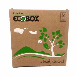 Pizzaæske 29x29x3 cm LWK FSC-mærket Brun med Log Ecobox