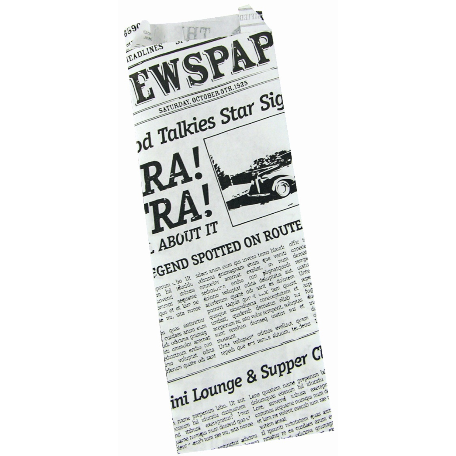 Fransk Hotdog pose Old News 70/30x185 mm med Fals