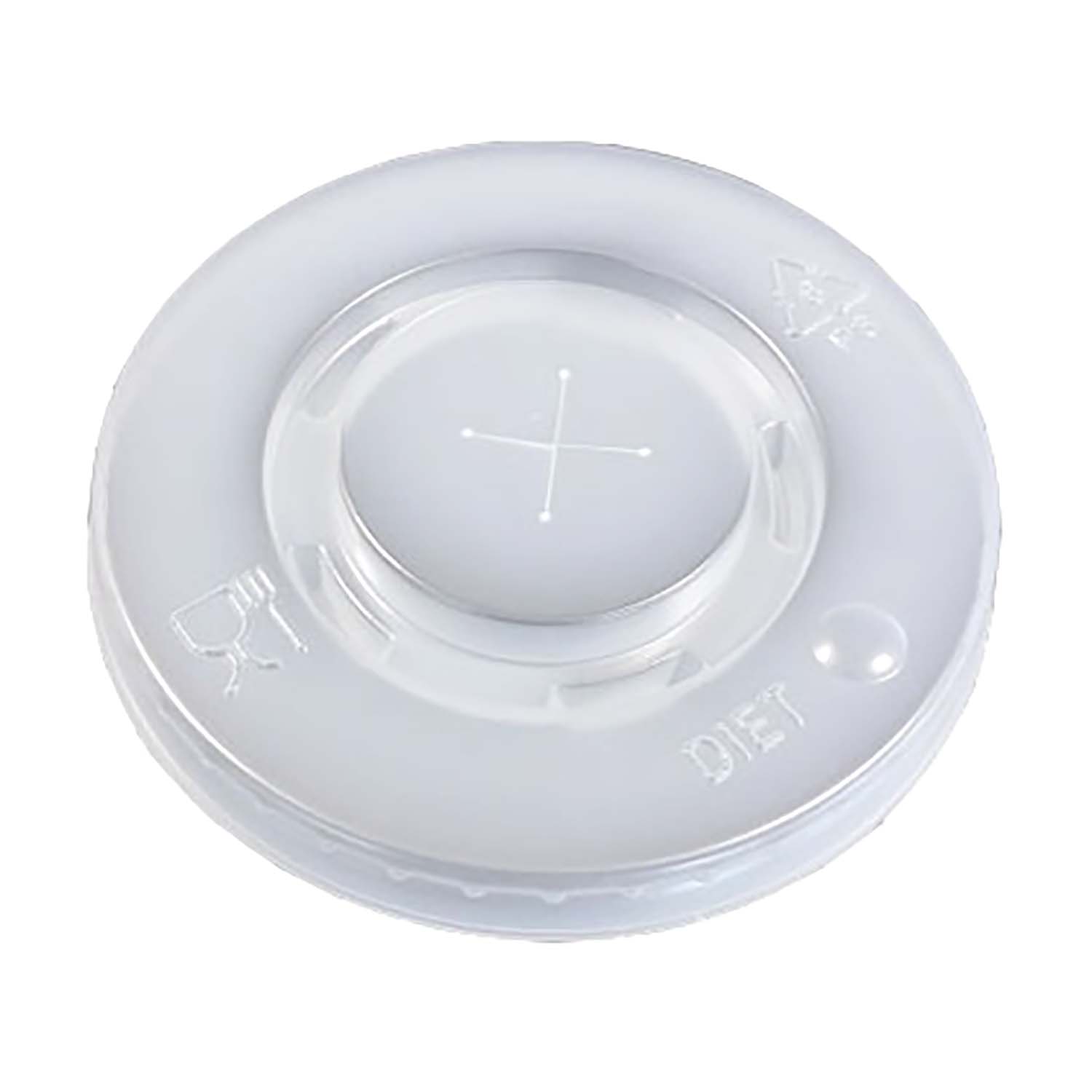 Plastlåg Ø80 mm Catersource Flad med kryds Transparent til Papbæger
