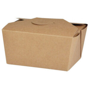Takeaway æske 600 ml 113/130x90/112x65 mm FSC-mærket Karton med biocoating Brun