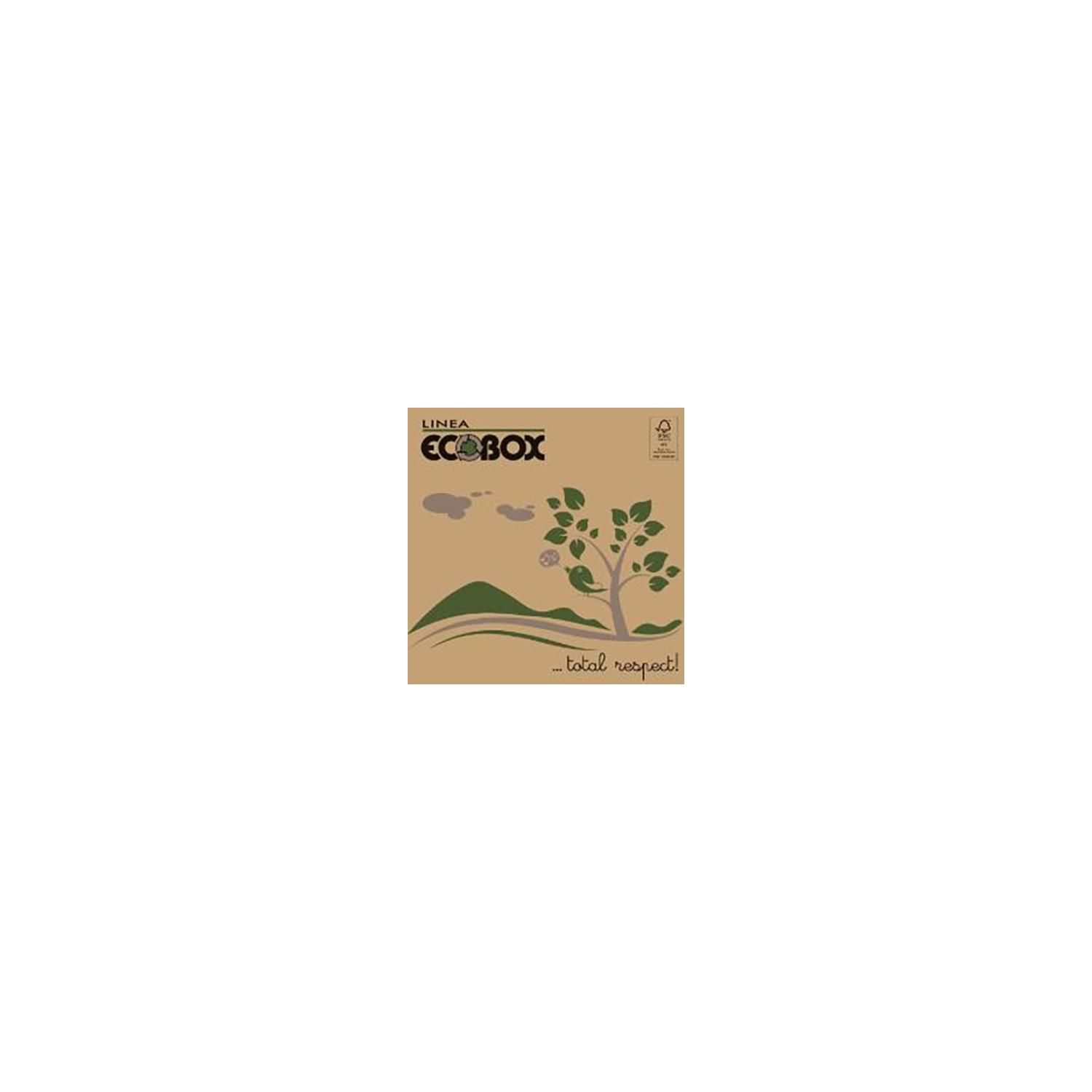 Pizzaæske 29x29x4,5 cm LWK FSC-mærket Francia Brun med logo Ecobox