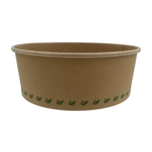 Salatskål Catersource rund 1300 ml Ø184x70 mm brun karton/biocoating