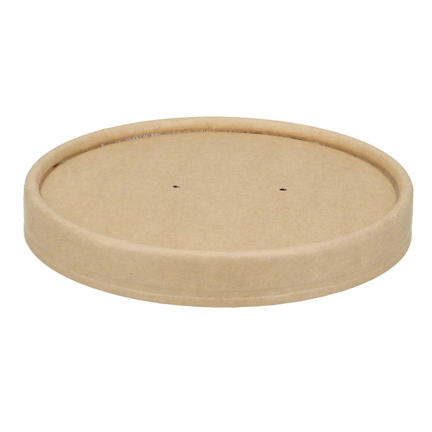 Paplåg Verive Ø96 mm til soup-to-go bæger pap/PLA Brun