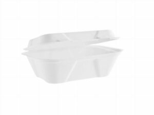 Opakowanie z trzciny cukrowej z pokrywką, 18,5 x 13,1 x 6,6 cm, 500 ml (paczka 50 szt.)