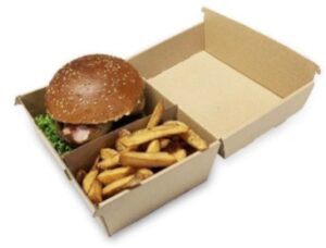 Burger box double s extra priečinkom bez potlače / 200x130x110