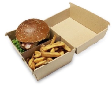 Burger box double s extra priečinkom bez potlače / 200x130x110