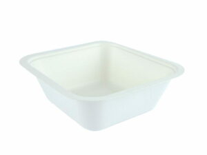 Zuckerrohr Behälter, 19,5 x 18 x 6,5 cm, 1000 ml (Packung 50 Stück).