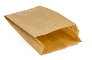 Faltenbeutel aus Kraftpapier - 28 x 15 x 6,5 cm (Packung 1.000 Stück).