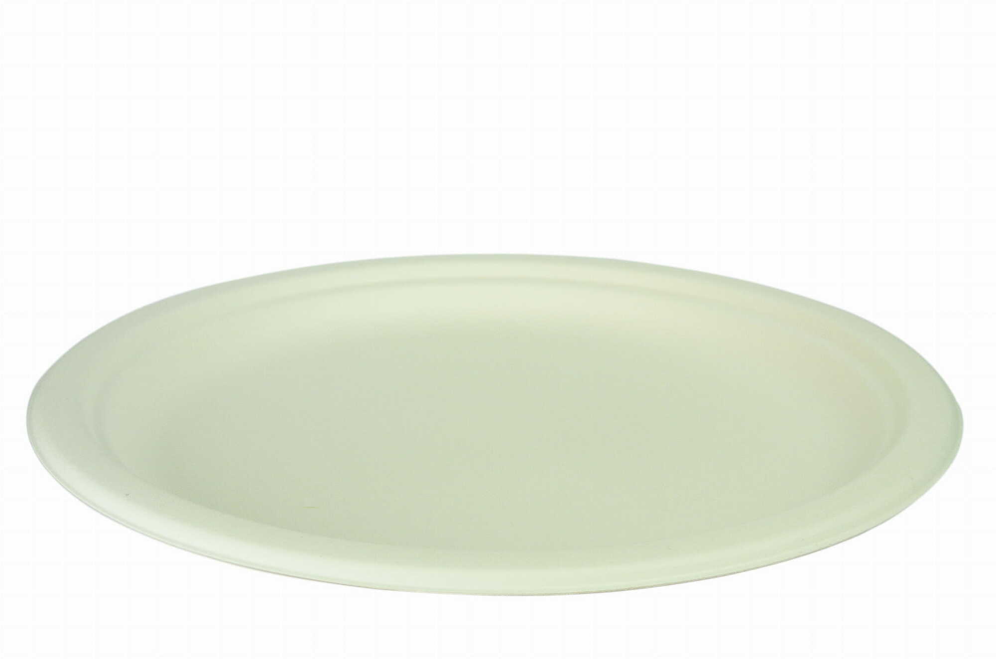 Bio Einwegteller, weiß, rund, fi 23 cm (Packung 50 Stück).
