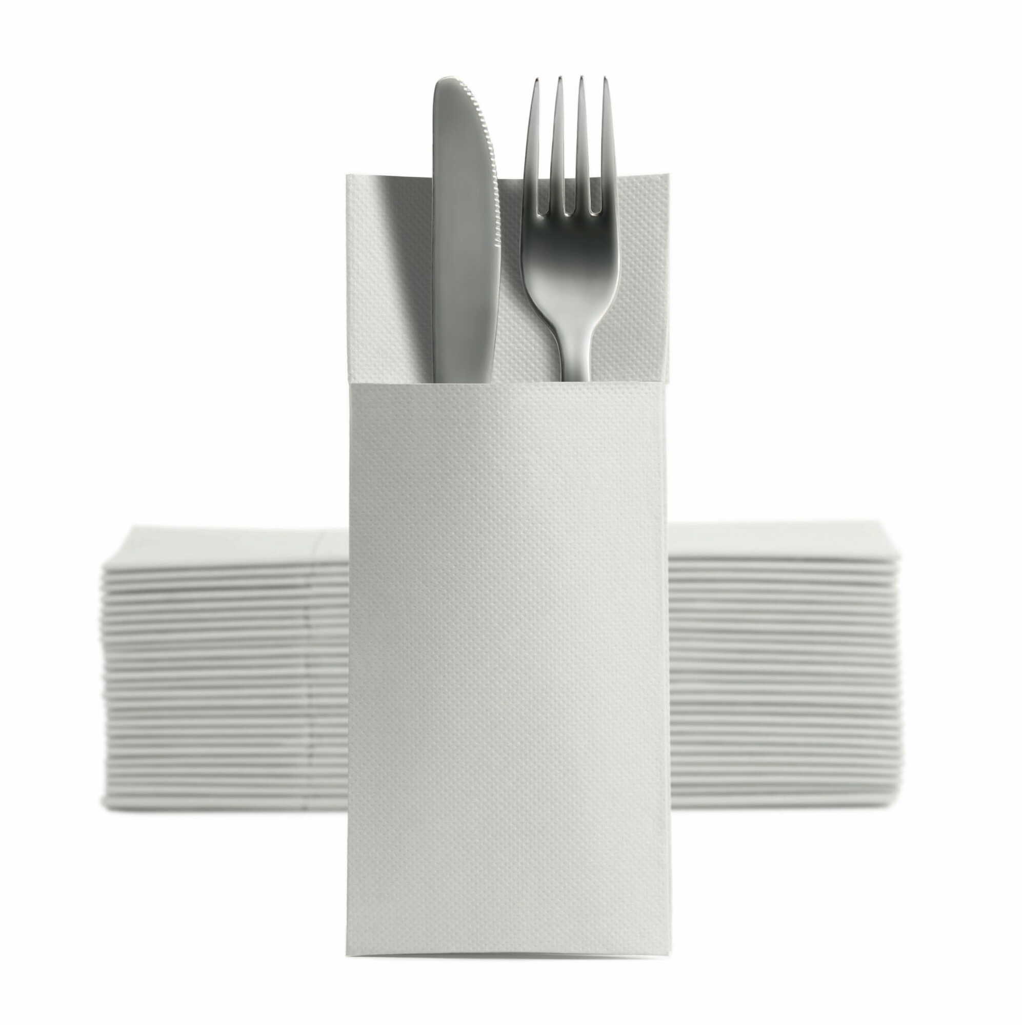 Serviette, 2-lagig, weiß, 32 x 38 cm (50er-Pack).