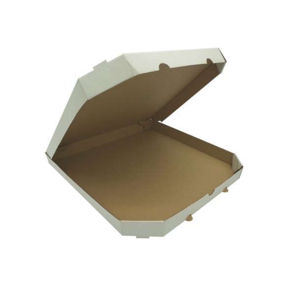 KIÁRUSÍTÁS Pizzadoboz 350x350x30mm fehér-barna, nyomatlan