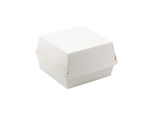 Hamburger papírdoboz, fehér, XL méret, 110 x 110 x 77 mm