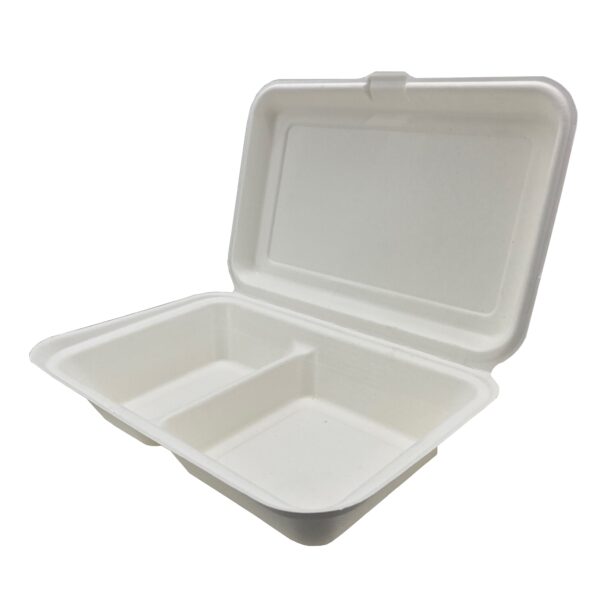 begreen cukornád menübox, 2 osztott, natúr, 230x153x80 mm